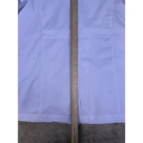 Betsey Johnson Women's Juniper White 2 Pocket Button Front Lab Coat XL E257 - Picture 10 of 11